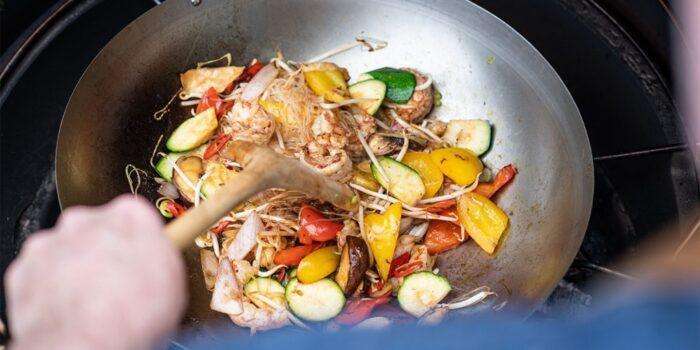 carbon-steel-grill-wok-food