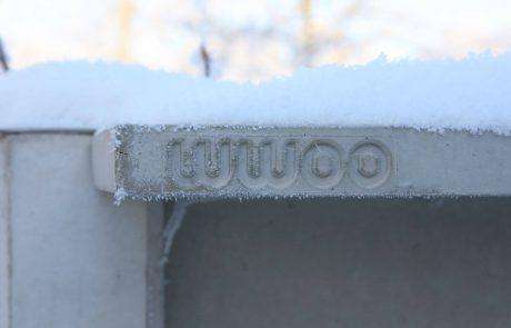 WWOO betonnen buitenkeuken in sneeuw